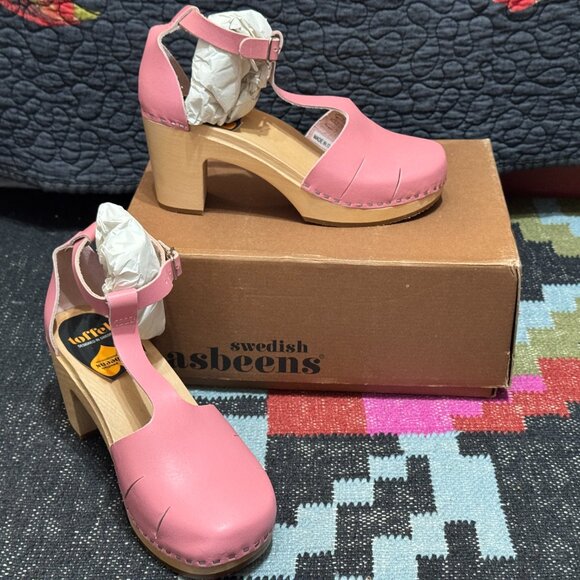 Swedish Hasbeens Baskemolla Toffel T-Strap Sandal, EU 39, Bubble Gum Pink - Picture 13 of 16